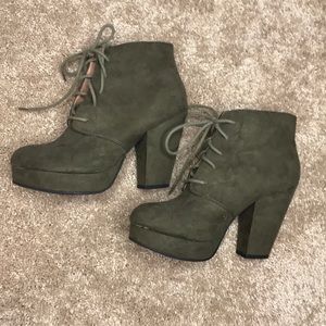 Chunky heel booties